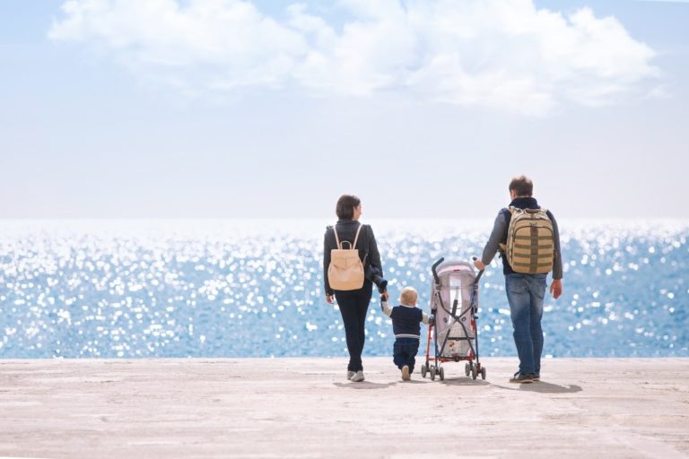 a family traveling