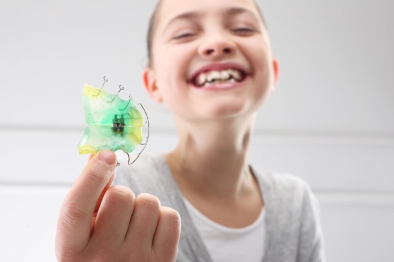 girl with her retainer