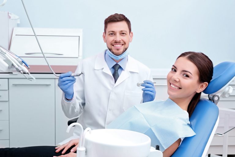 dentist and patient in the clinic