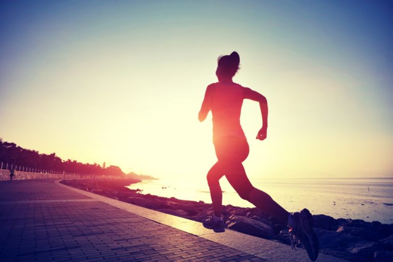 woman running early in the morning